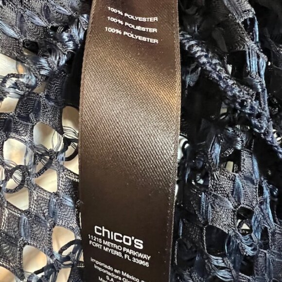 Travelers Collection Chico's Maddie mixed crochet Cardigan Size 3 - Picture 4 of 4